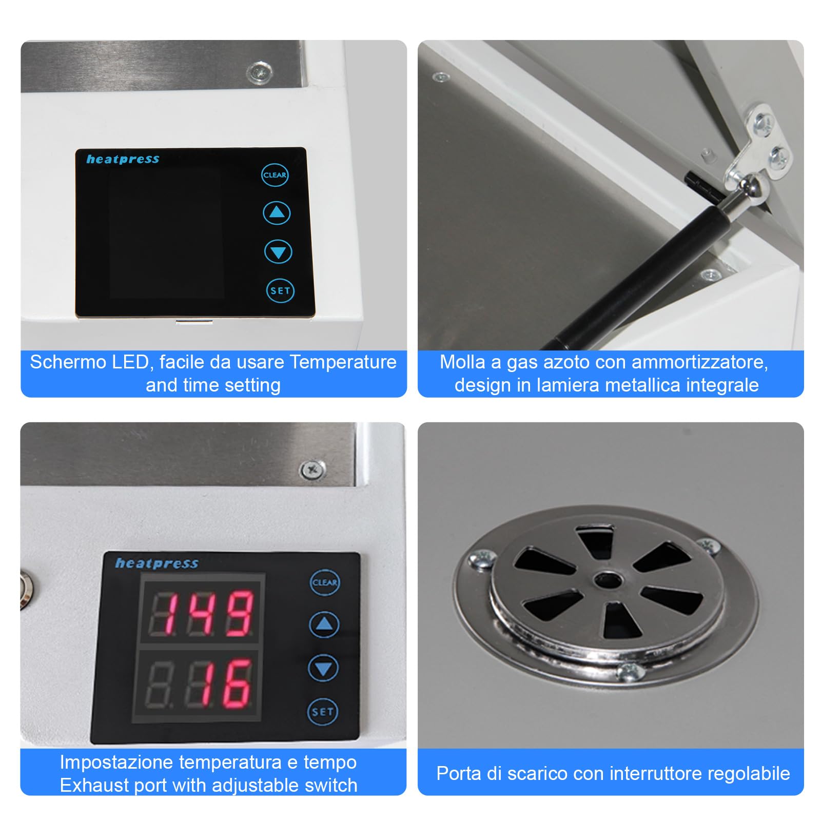 Forno DTF, Essiccatore DTF formato A3/A4/A5/A3+ 13x19 pollici, per la polimerizzazione di pellicole trasferibili con controllo della temperatura (0-300℃) e controllo del tempo