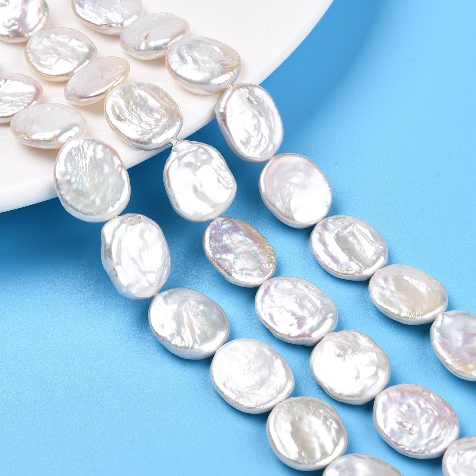 Airssory 23 cuentas de perlas naturales ovaladas de 16 a 25 mm, perlas barrocas naturales, cuentas sueltas para manualidades, pulseras, collares, aretes, bolsos, llaveros, decoración de teléfono