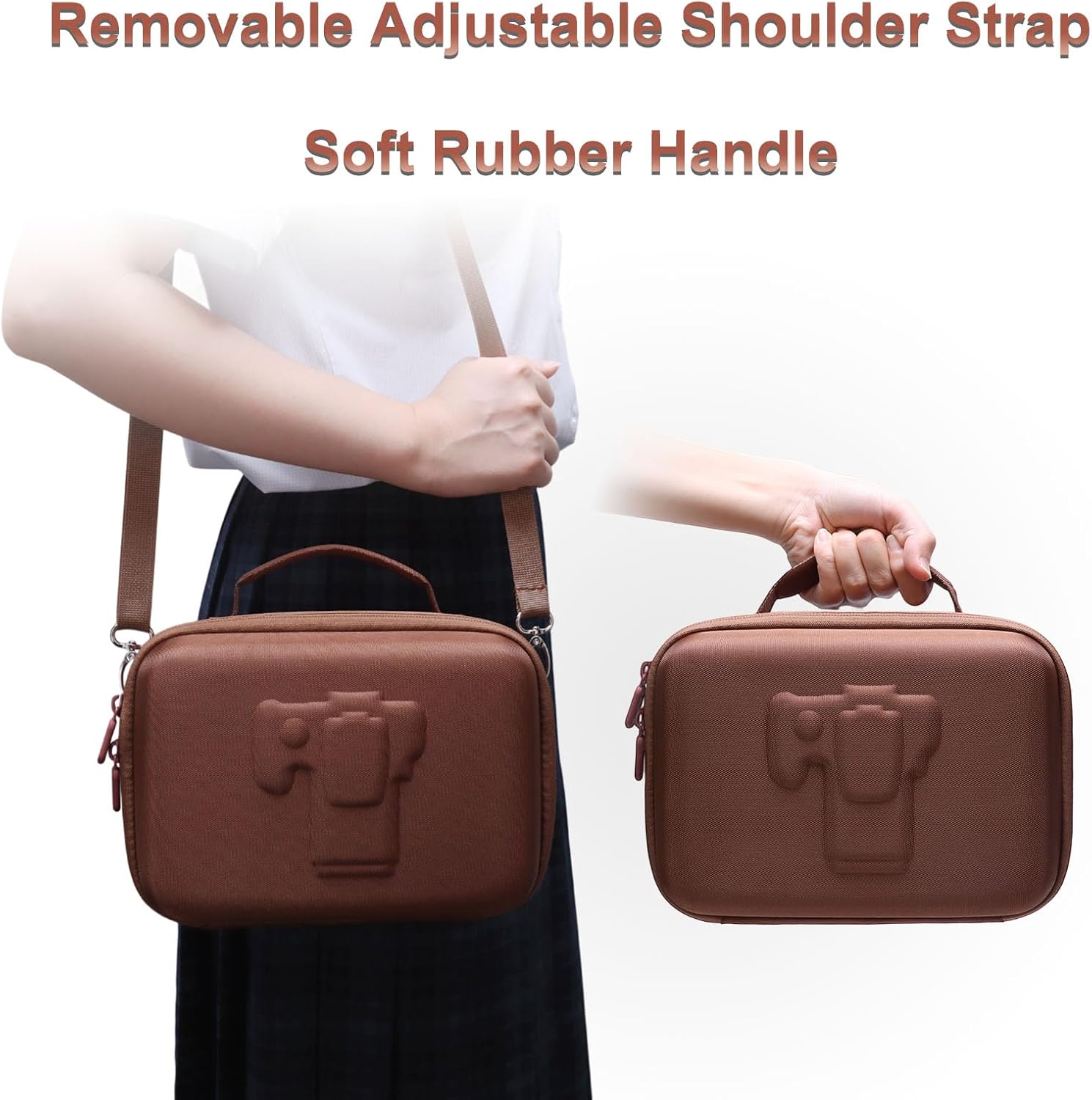 Camera Case Compatible with Canon EOS Rebel T7/R50/R6 Mark II/R100/R50 V/T6/R8/R10/R5 Mark II/RP/R7/5D Mark IV/SL3/R5/T100 DSLR SLR Camera, Len and Tripod with 4 Dividers and Shoulder Strap, Brown - Image 6