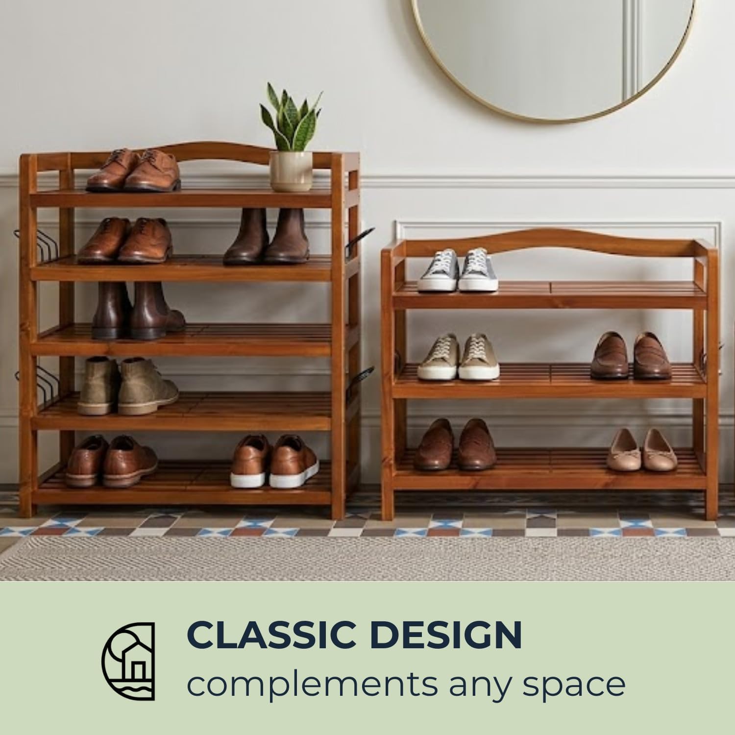 Casaria® Zapatero 5 Baldas Estantería Organizador Zapatos 95x26x82cm Madera Acacia Certificado FSC® Entrada Pasillo