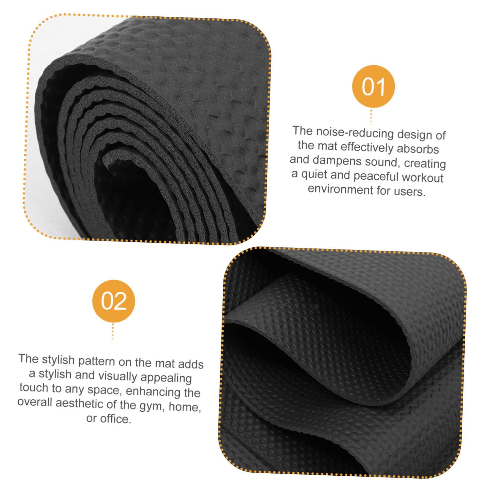 BESPORTBLE Alfombrilla Nbr para Cinta de Correr y Equipo de Ejercicio | Negro, Superficie Estable y Amortiguación, Protección de Suelos y Aparatos, Uso en Entrenamiento y Oficina