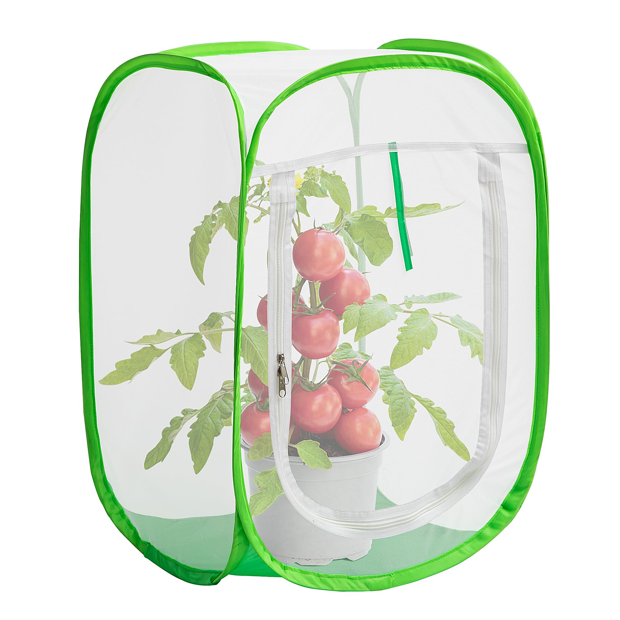 16" x 16" x 24" Pop Up Garden Mesh Plant Cover, Plant Protectors Mesh Plant Enclosure, Garden Net Cage Pest Protection Guard Tent with Storage Bag for Protect Plant Vegetable Fruit from Birds Insects-picture-10