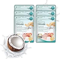 Epielle Intensive Repairing Hand Masks 6 Pairs: Coconut Oil & Milk for Dry Cracked Hands, Deep Moisturizing Gloves, Self-Care Gifts for Women