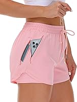 Mancreda Women's 2-in-1 Running Shorts with Liner & 3 Zipper Pockets - Breathable Workout Gym Yoga Athletic Shorts