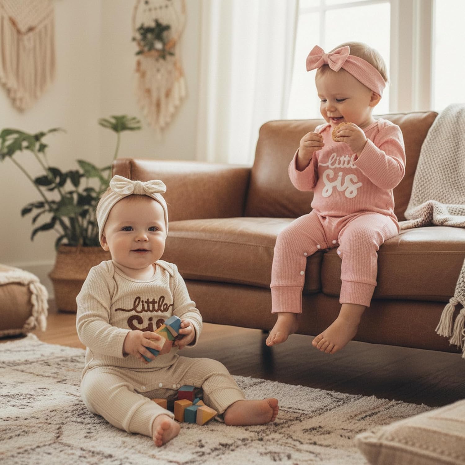 allshope Infant Baby Girl Fall Outfit Sweatshirt Romper Little Sister Lil Sis Long Sleeve Jumpsuit Newborn Clothes - Image 6