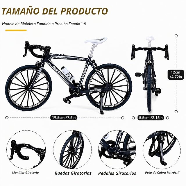 Foto 2 de 7 de LIULINY Gris Modelo de Bicicleta Montaña, 1:8 Modelo en Miniatura Bicicleta