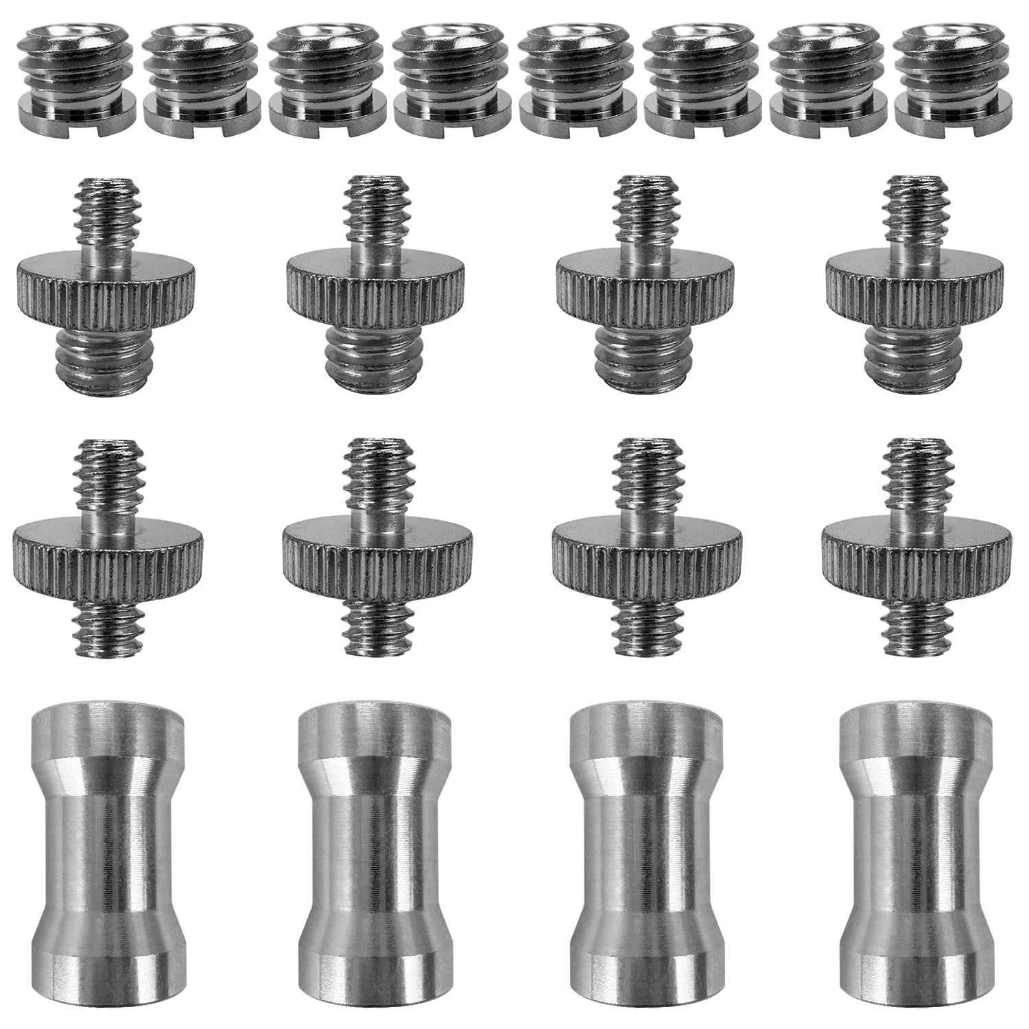 20 Pcs Camera Screw 1/4 to 3/8 Adapter Thread Adapter Set Camera Spigot Convert Mounting Screws Tripod Screw Compatible for Magic Arm Crab Clamp Ball Head Monopod Light Stand Quick Release Plate