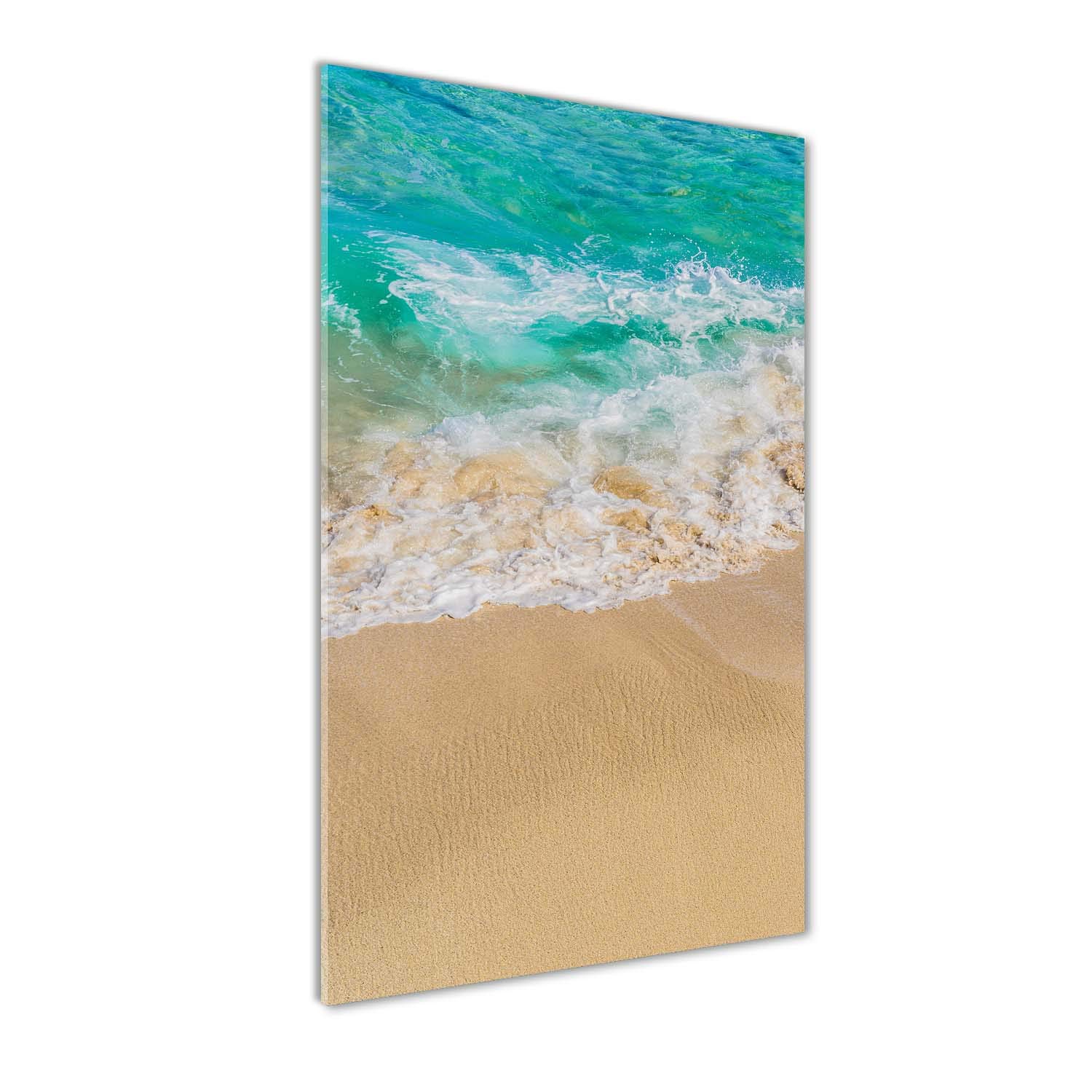 Impression sur verre acrylique 50x100 tableau mural art paysage plage bleu