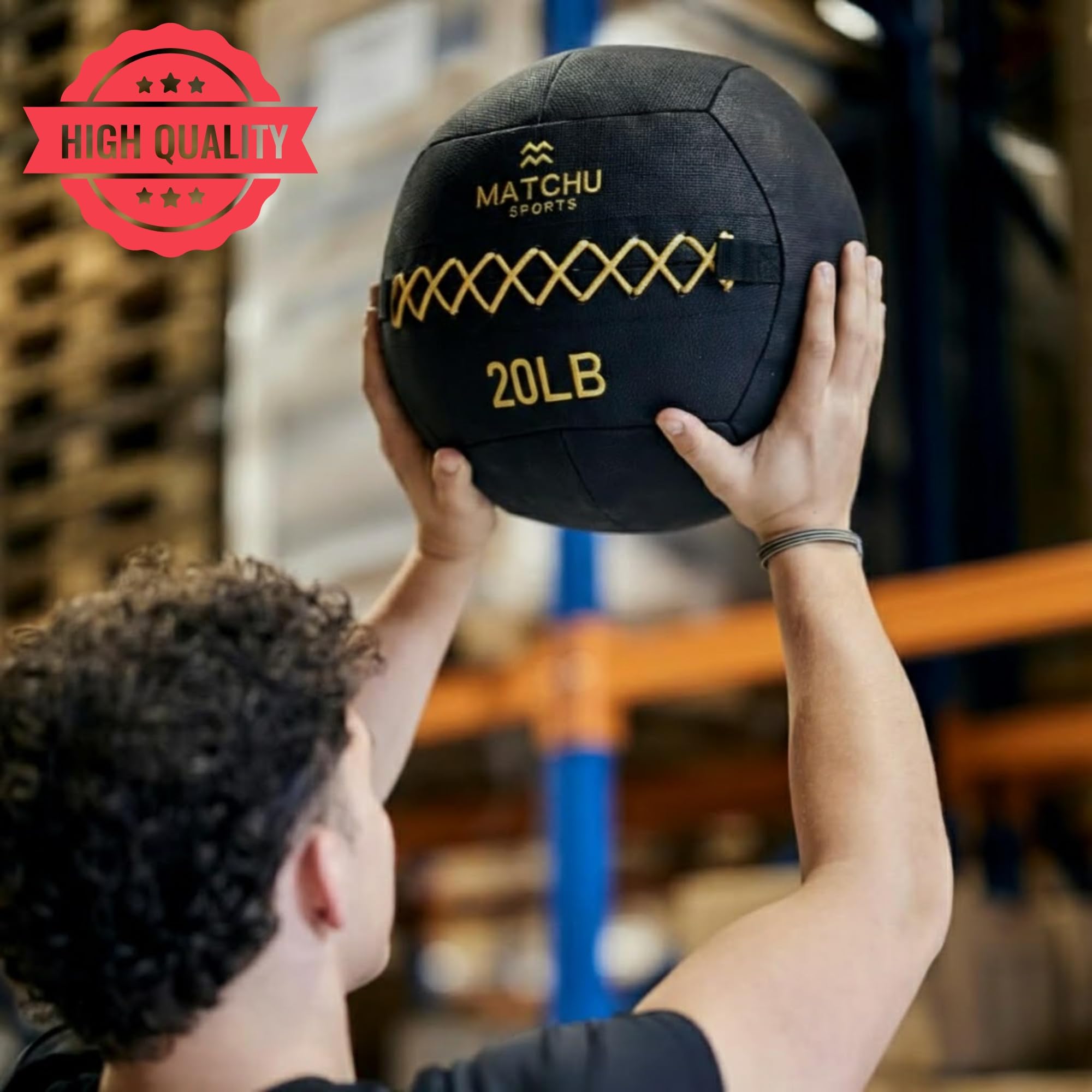 Matchu Sports | Wall Ball | Disponibile in 6 KG (14LB) e 9 KG (20 LB) | Nero