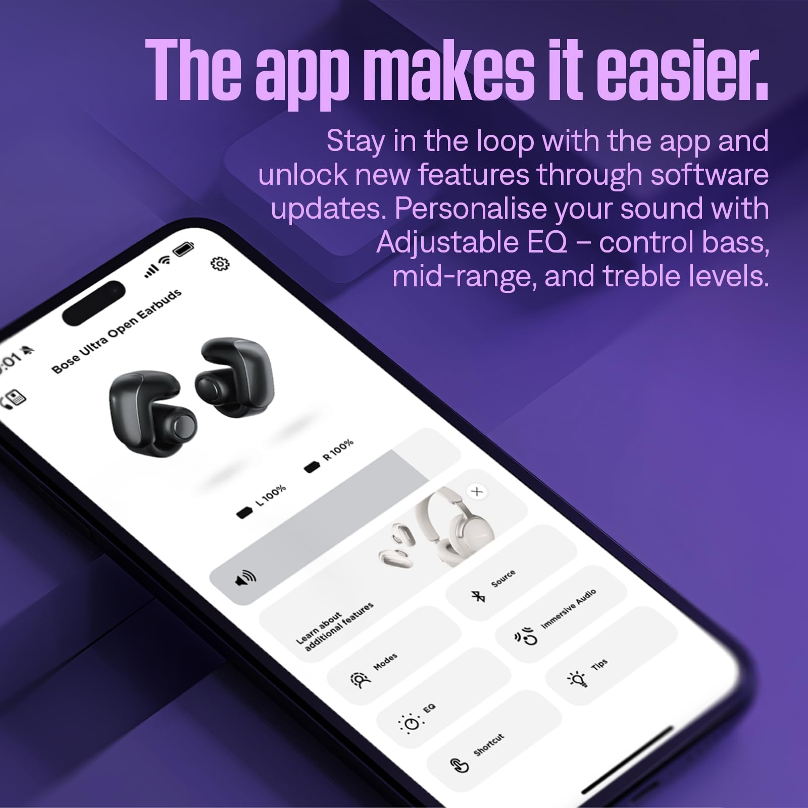 Bose Ultra Open Bluetooth Earbuds with OpenAudio Technology, Open