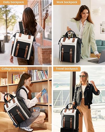 Miniatura 9 de LOVEVOOK Mochila para computadora portátil para mujer, mochila de viaje de trabajo, mochila universitaria, mochila universitaria para profesores,