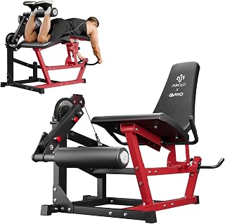Mikolo Leg Extension and Curl Machine, Adjustable Leg Curl Machine, Seated Leg Extension and Lying Curl Machine for Home Gym, Leg Workout Equipment with Cable System