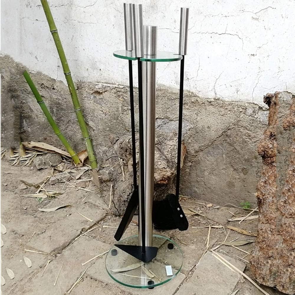 FOLDING Fireplace Screen 4 Pieces Fireplace Tools Sets Wrought Iron Fire Place Tool Set and Indoor Tools Iron Log Holder for Home Office& Shop Ensures Long-Lasting Use