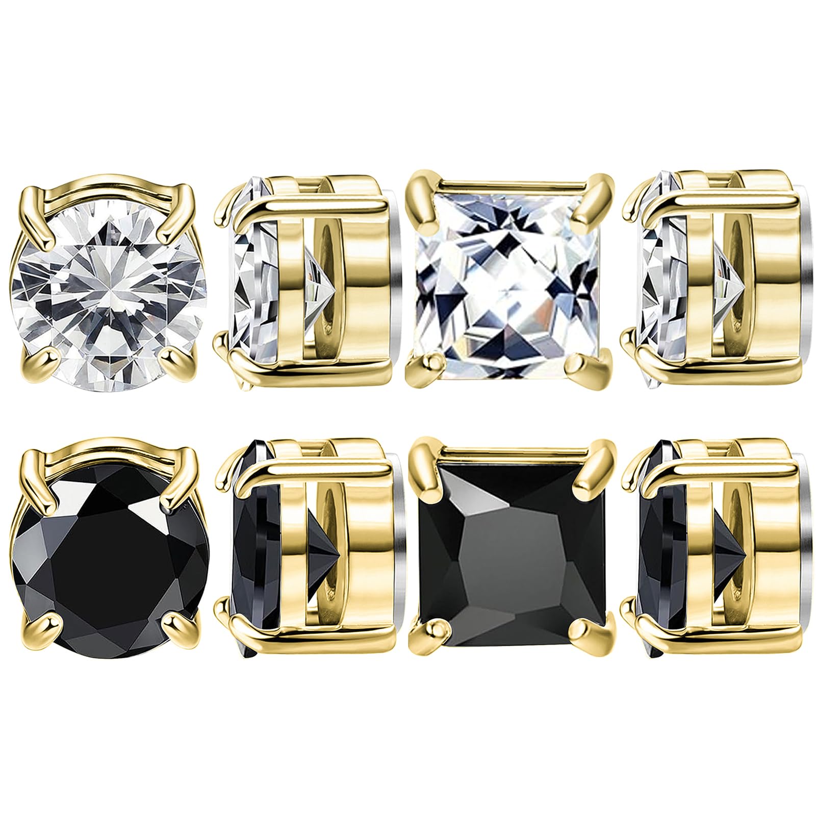 3 Pairs Magnetic Stud Earrings Stainless Steel Magnet Earrings Clip on Earrings Non Piercing Cross Earrings Hoop Dangle Cross Magnetic Earrings for Men and Women