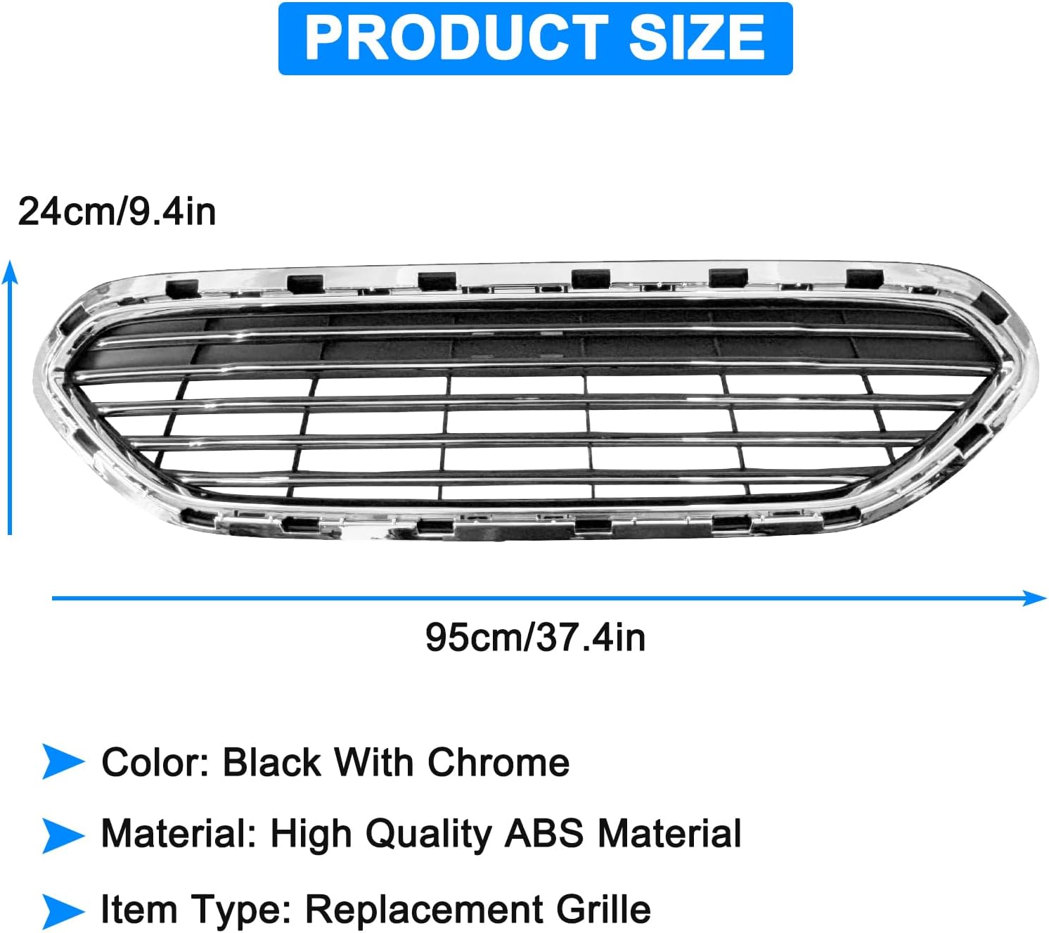 Front Bumper Grille For For-d Fiesta Chrome Frame Grille 2014-2019 D2BZ17B968AA FO1200552