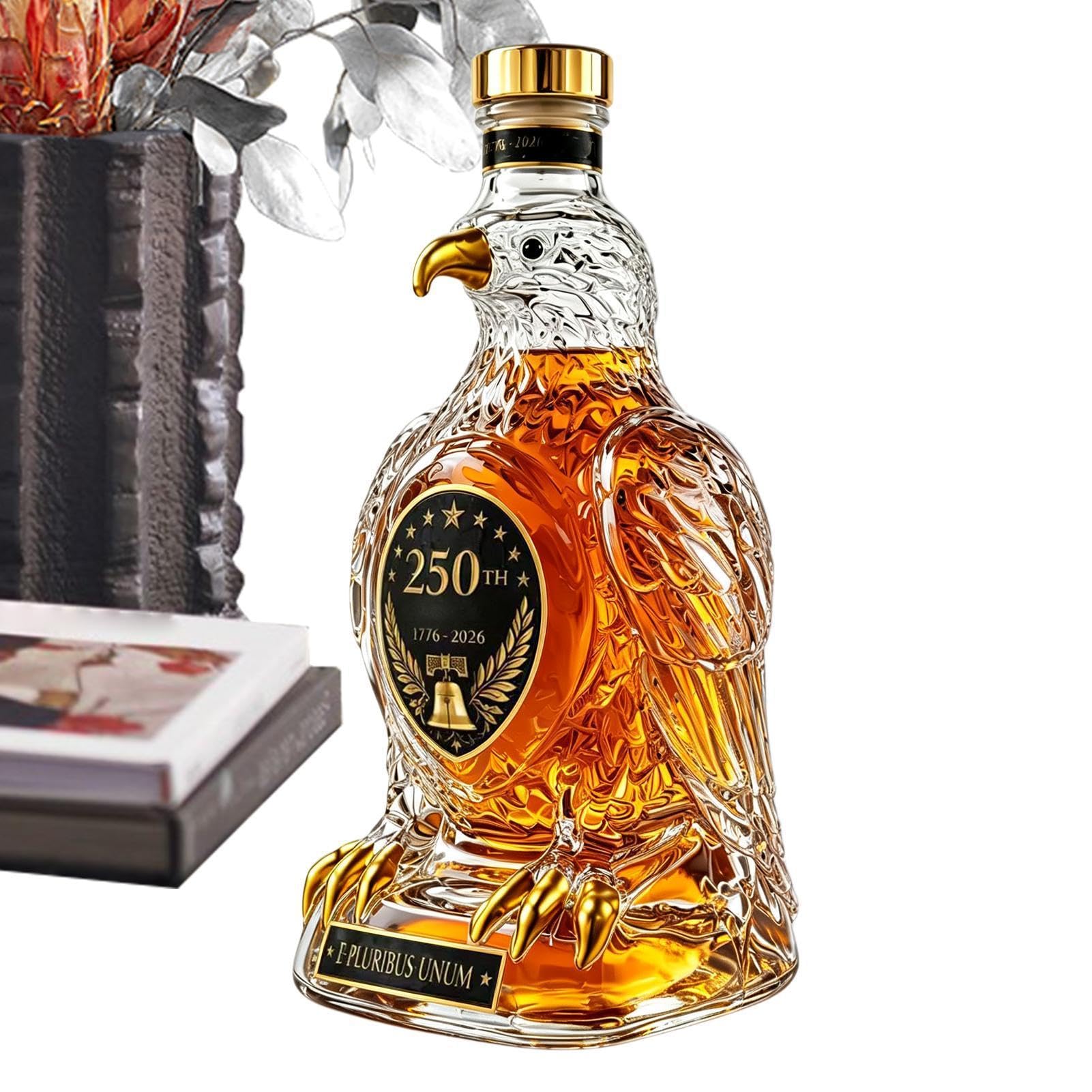 Decantador de whisky de 350 ml con diseño de botella conmemorativa patriótica