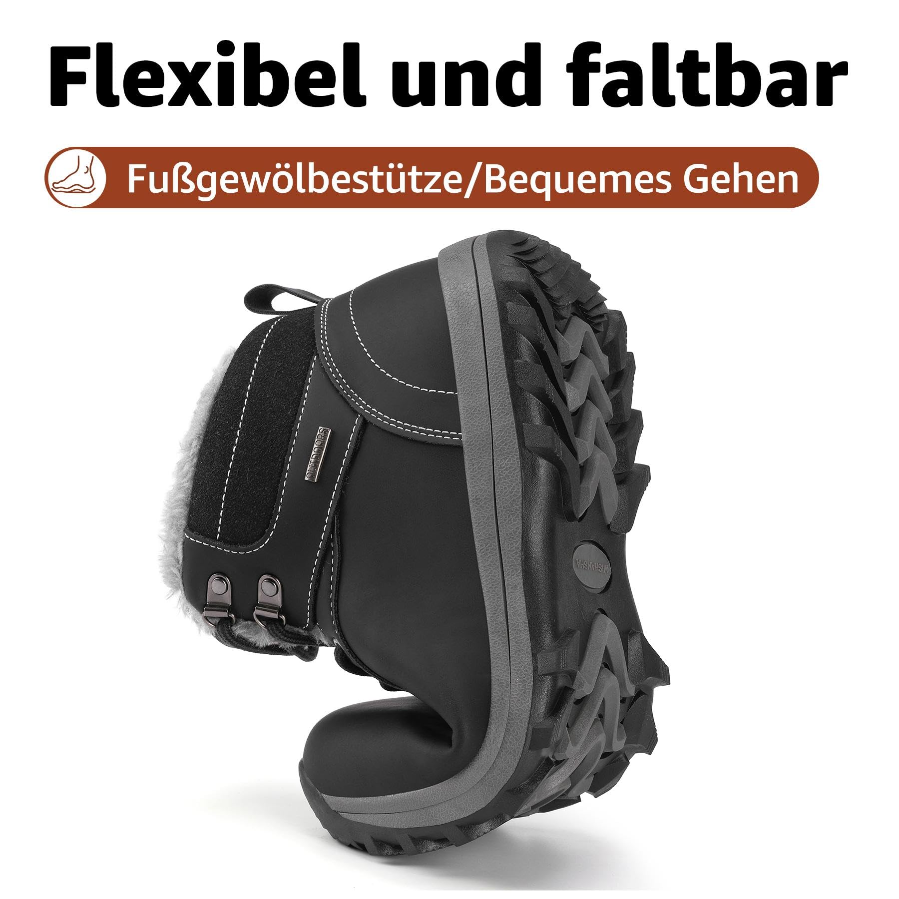 Mishansha Uomo Scarpe Invernali Donna Stivali da Neve Calda Impermeabili Outdoor Sneakers da Trekking Taglia 36-48 EU