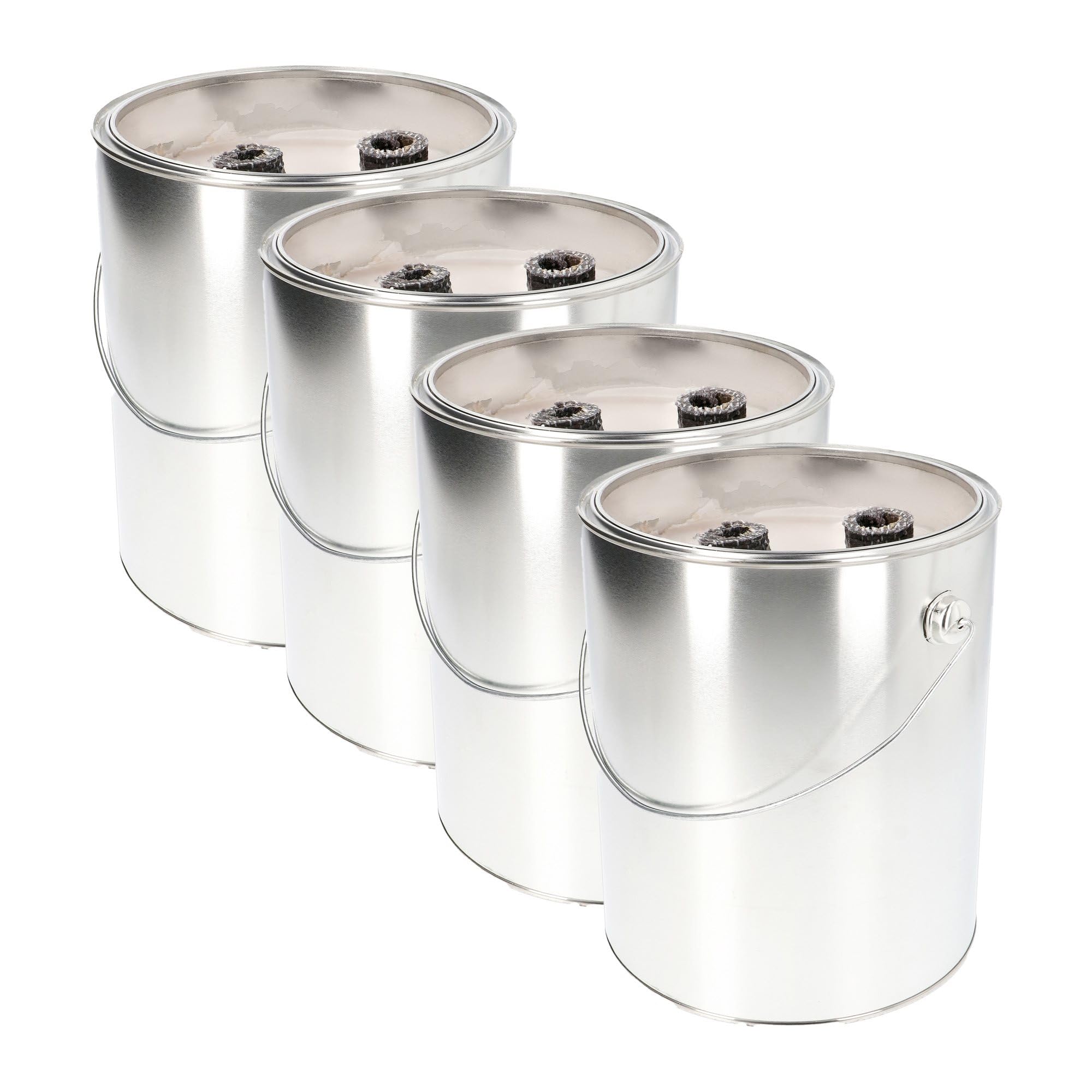 KRISTEN Feuerbox - 5L - Set 4 Stück - Gartenfackel aus Zinn, Gartenkerze, Outdoor-Kerze, Gartenfackel