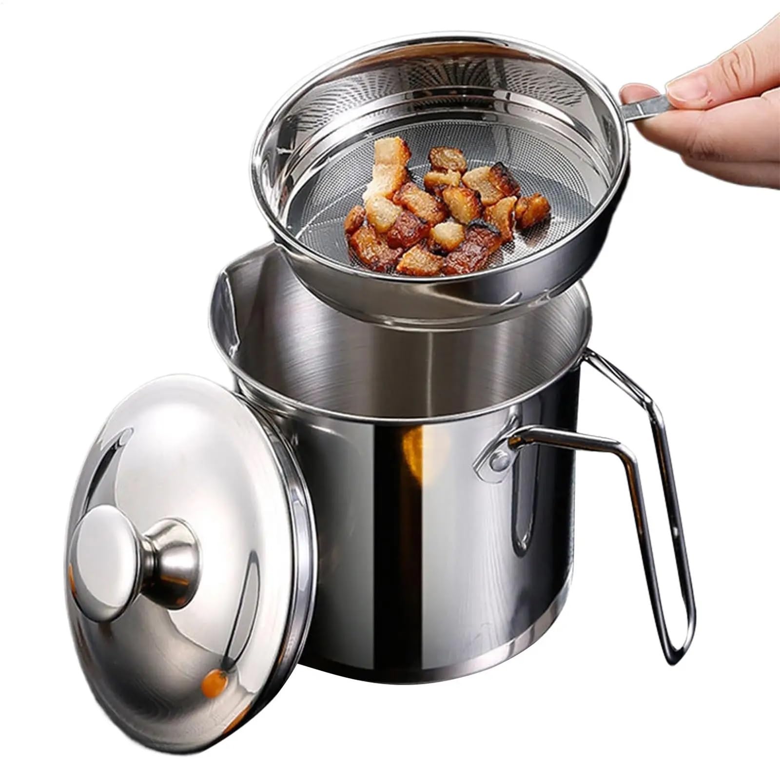 Bottiglia per olio in acciaio inossidabile Bottiglia erogatore di olio Filtro a maglia fine in acciaio inossidabile for conservare la zuppa olive, cucinare, friggere