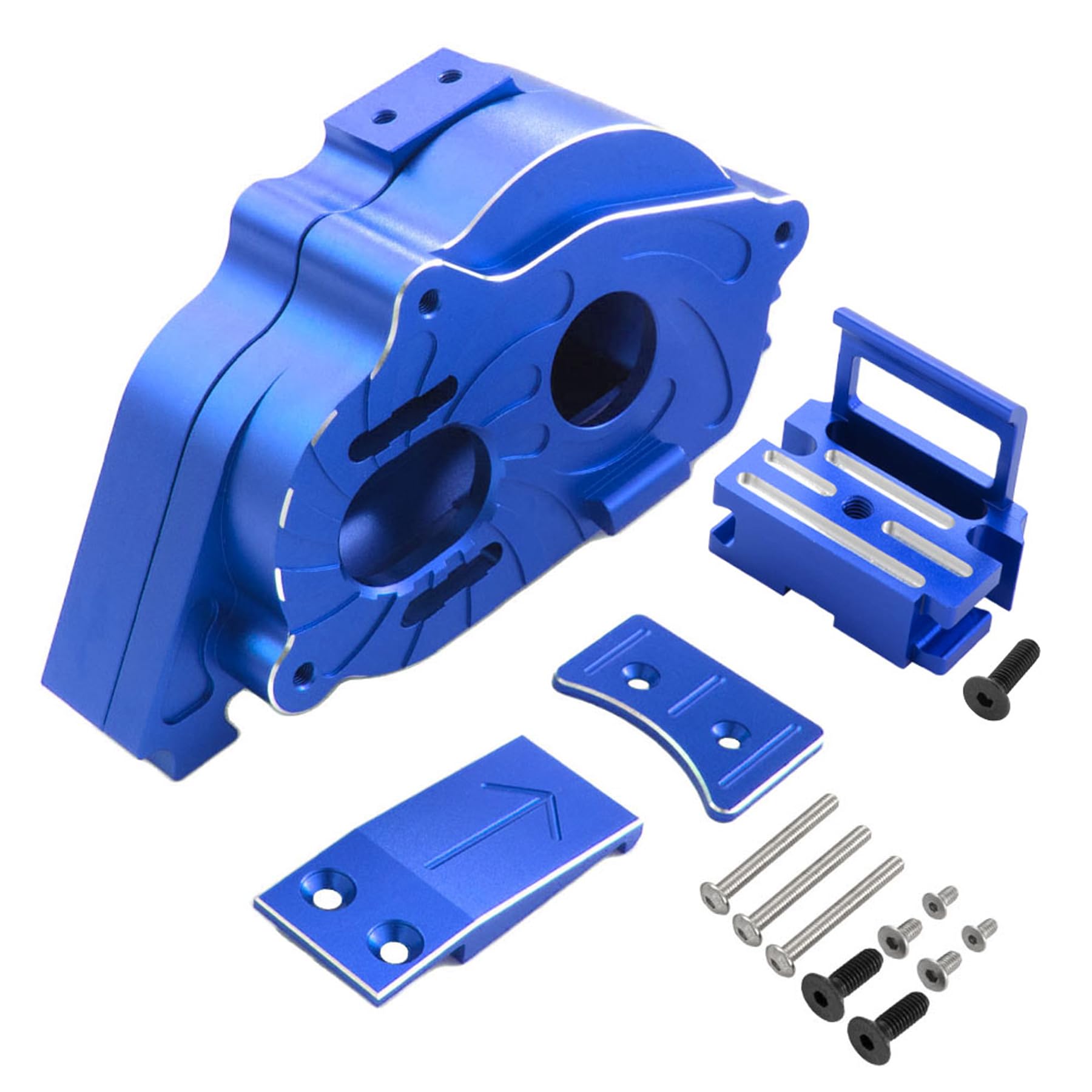 AMK Metal Center Gearbox Motor Mount Gear Box ARA311169 for Arrma 1/10 Kraton Outcast 4S V2 BLX 1/8 Mojave 4S BLX Upgrade Parts (Blue)