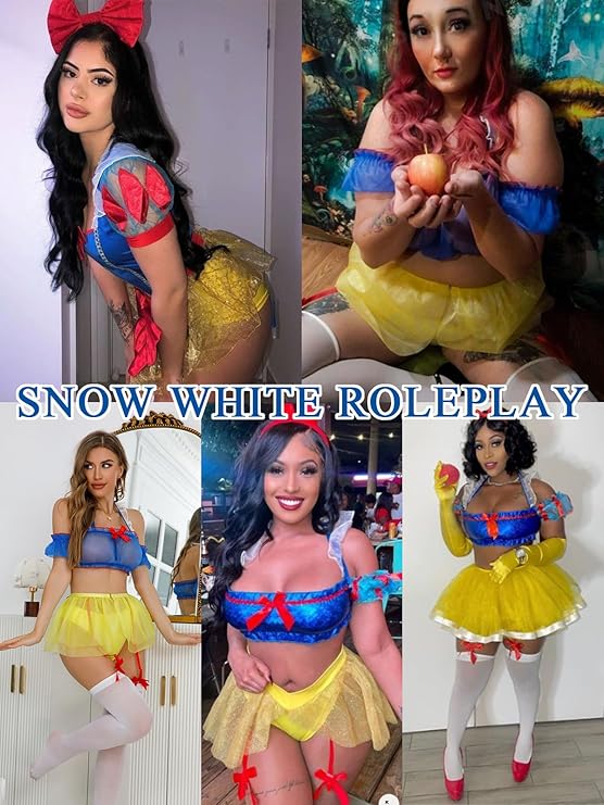Cosplay Lingerie for Women 7 Piece Sexy Roleplay Costumes Set