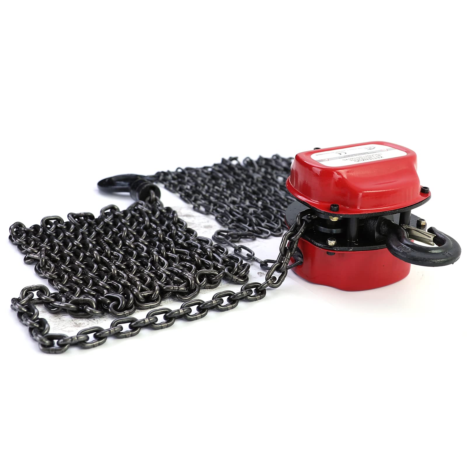 RAMROXX Profi 1000kg Kettenzug Flaschenzug Rot bis zu 4 Meter
