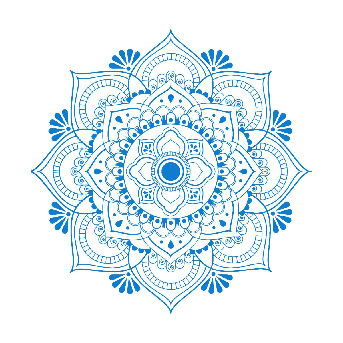 Mandala Wall Decal Headboard Zen Decor Lotus Flower Mandala Decal Vinyl Bedroom Yoga Sticker Vinyl Bohemian Decals Small - 42x42cm — image 1