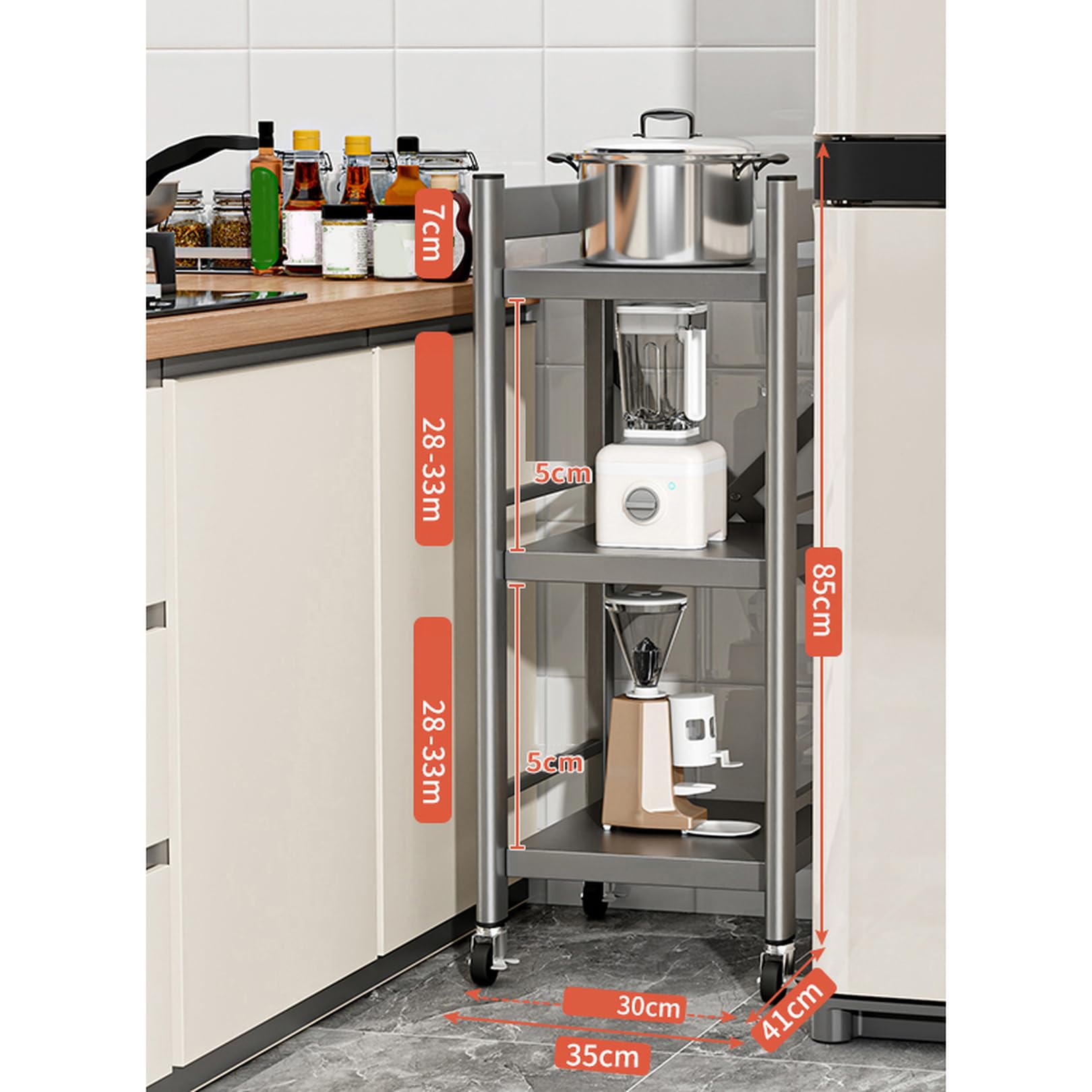 Amazon｜CZLZY 食器棚 キッチンラック レンジ台 スリム キッチン収納