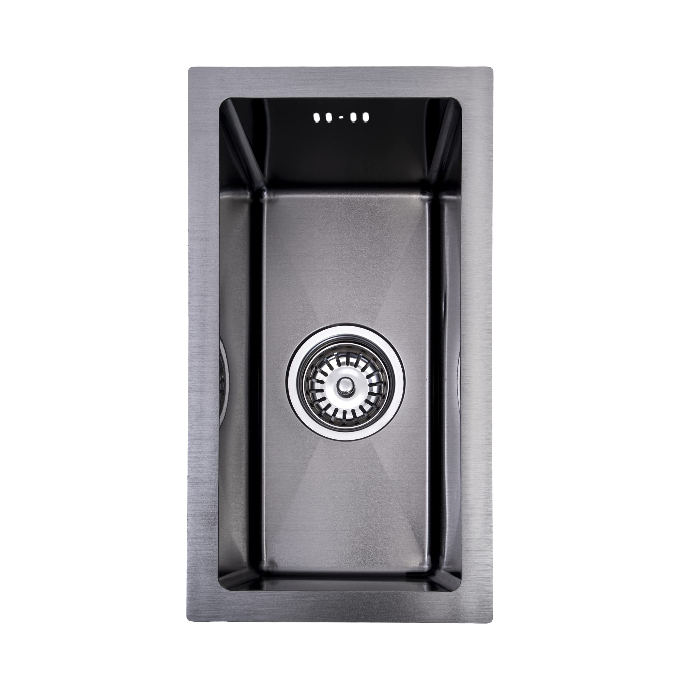 Fregadero para cocina 240x440x200mm Negro - Acero inoxidable antracita - Acero inoxidable - Lavabo con sistema de drenaje de agua - Fregadero + ganchos de montaje