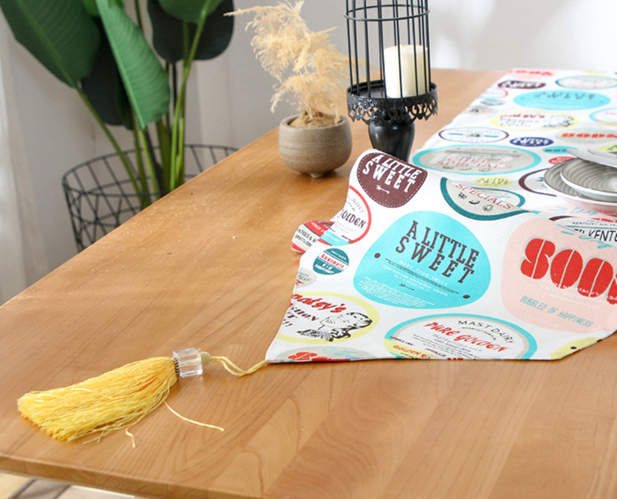 Tischdeko Junge, Deko As Tischläufer Bunt Nordische Kreise Tischläufer Cotton 33x80CM