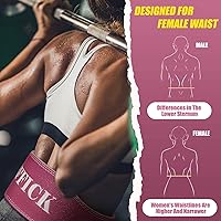 Vista 6 de Jaffick Cinturón de levantamiento de pesas para mujer, cinturones de cuero para gimnasio, cintura baja, soporte de espalda para mujeres y hombres