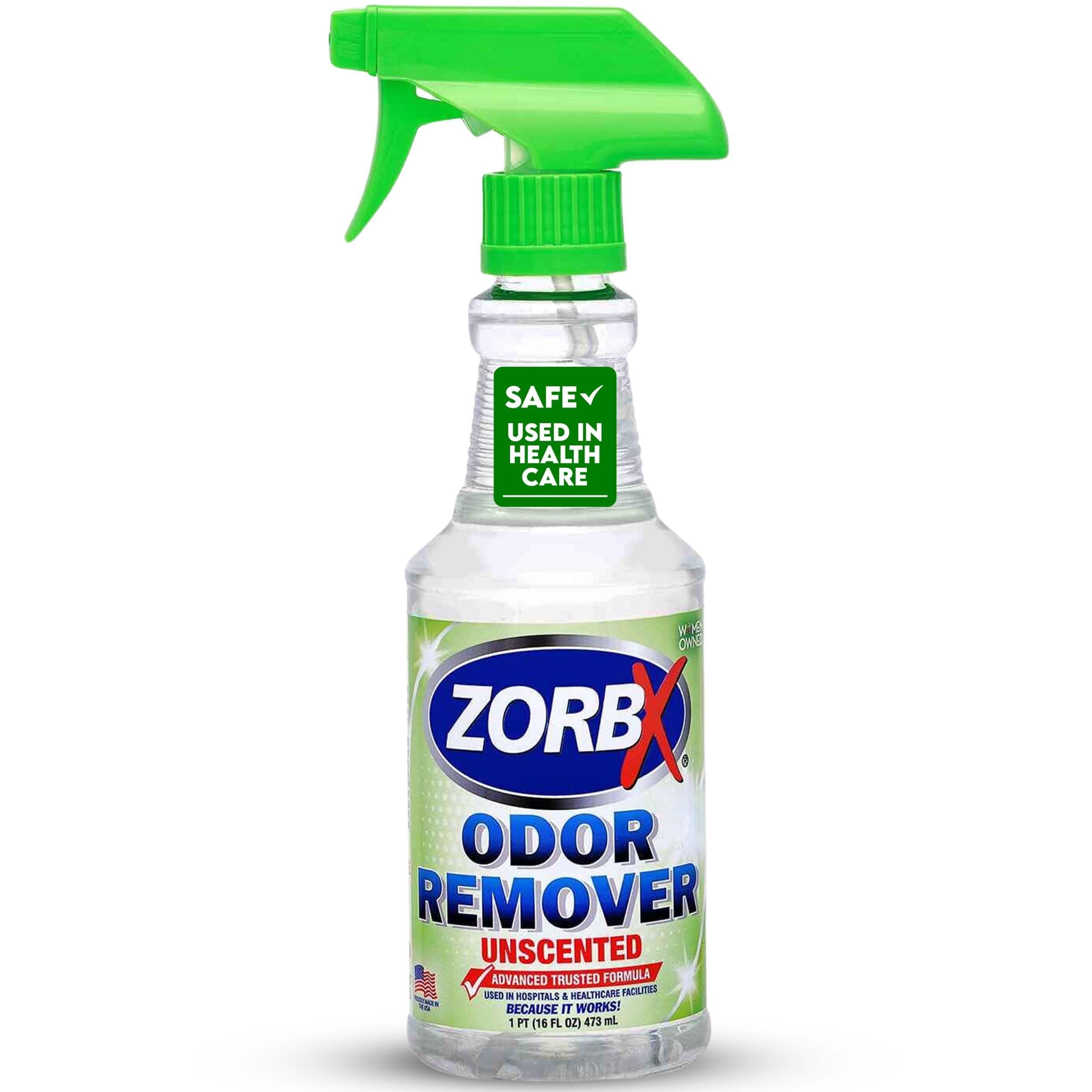 ZORBX Unscented Odor Eliminator for Strong Odor 16 Fl Oz - Used in Hospitals & Healthcare Facilities - Advanced Trusted Formula, Fast-Acting Odor Remover Spray for Dog, Cat, House & Carpet