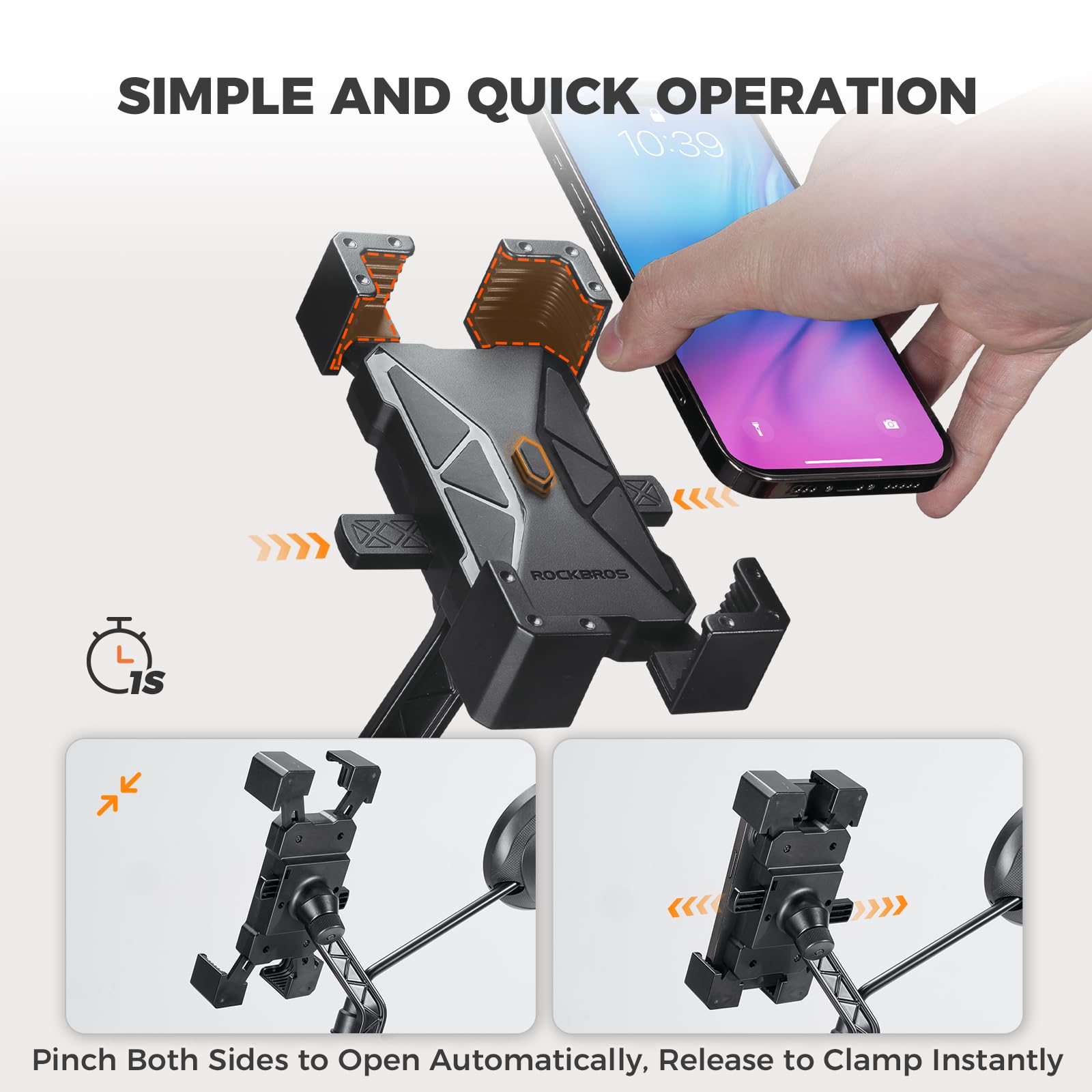 ROCKBROS Porta Cellulare Bici, Supporto per Telefono Moto