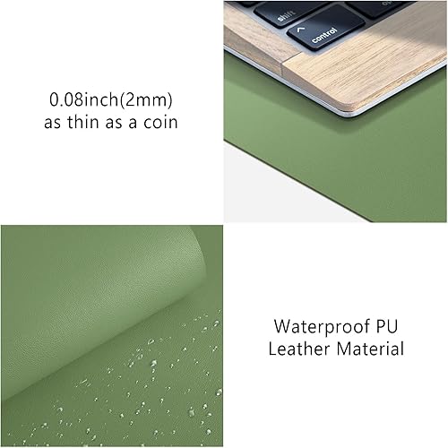 Miniatura 5 de Alfombrilla protectora de escritorio para mouse, grande de piel sintética, antideslizante, para teclado y mouse, impermeable para escribir, para