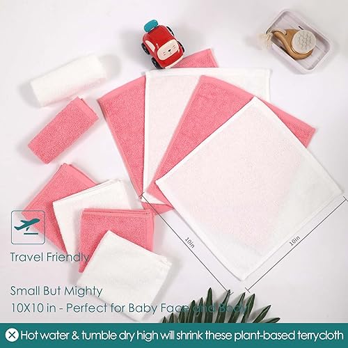Miniatura 6 de JEFFSUN Toallas de bambú natural para bebé, paños de lavado suaves celestiales para cara y cuerpo, paquete de 12 toallas faciales suaves y seguras