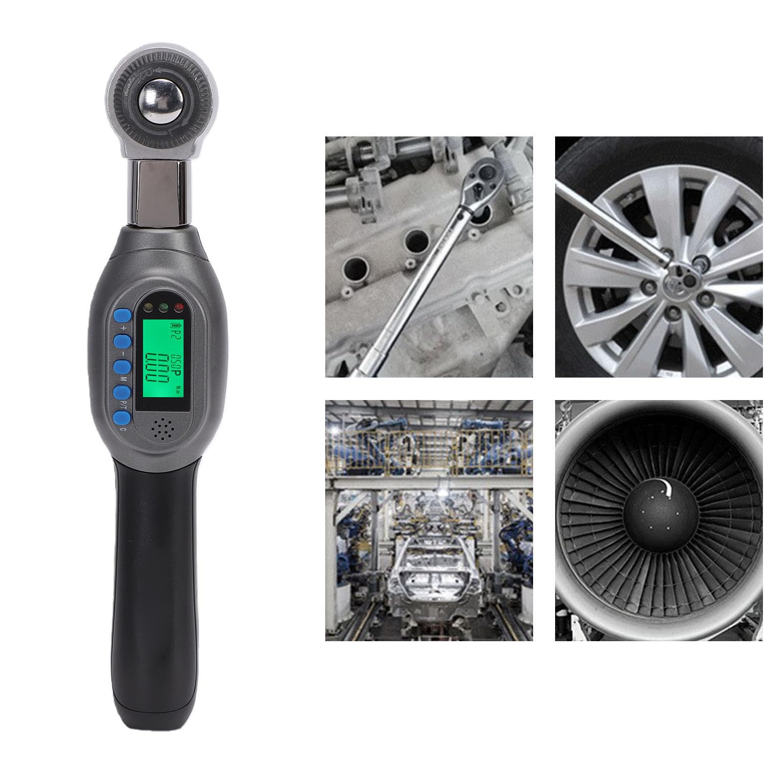 Akozon Llave Dinamométrica Digital Electrónica de 3/8 pulg. con Precisión