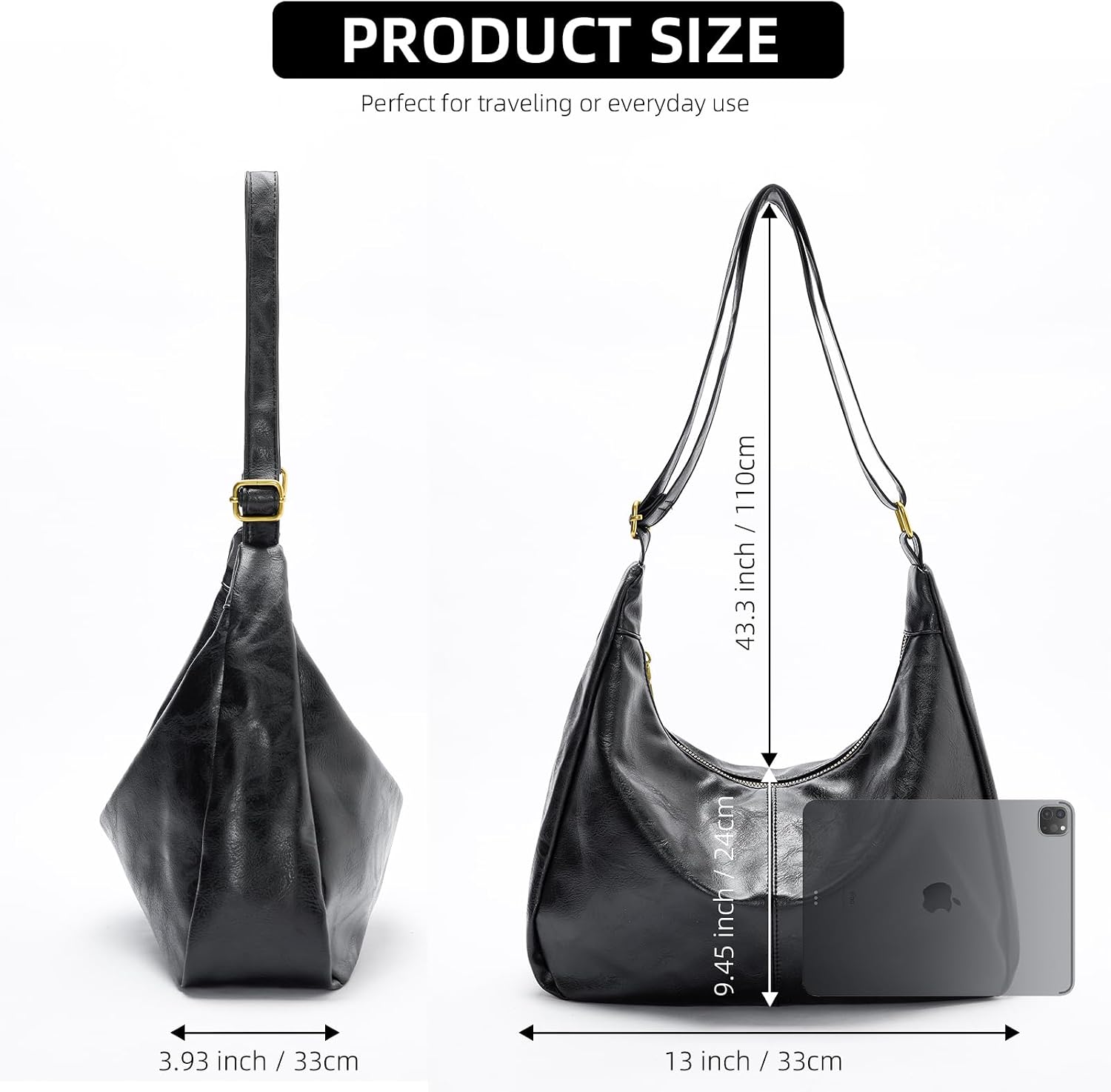 celestina Crescent Shoulder Bags for Women - Slouchy Black Purses for Women and Red Shoulder Bag, Underarm Tote Handbag, Stylish Bundle image 4