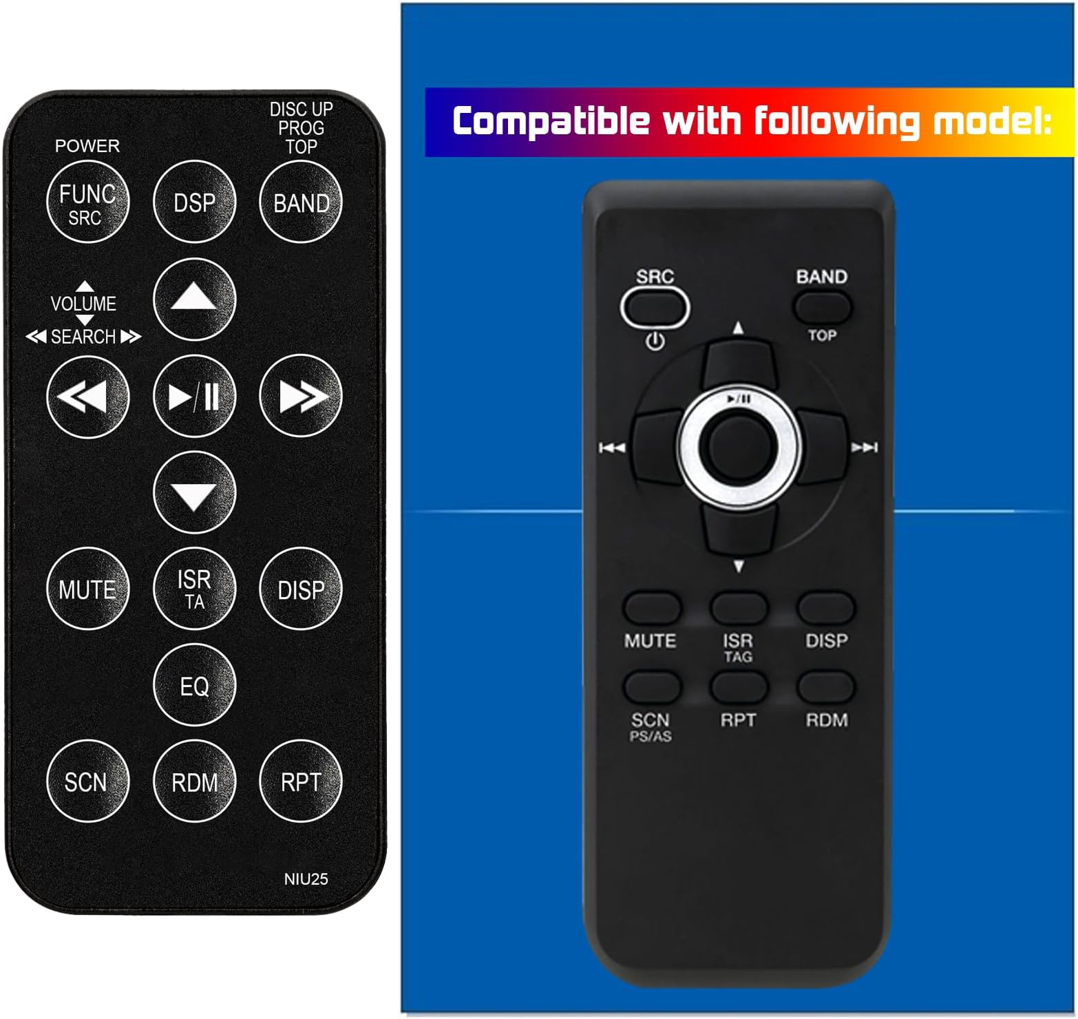 Replacement Remote Control for Clarion Car Audio Video System RCX-001 843CMU1522RM000 RCX001 RTRCX001 CZ102 CZ302 CZ401 CZ501 CZ702 M303 M303 M608 M608 CMD8 CZ301 CZ702 M205 M303 M505 M508