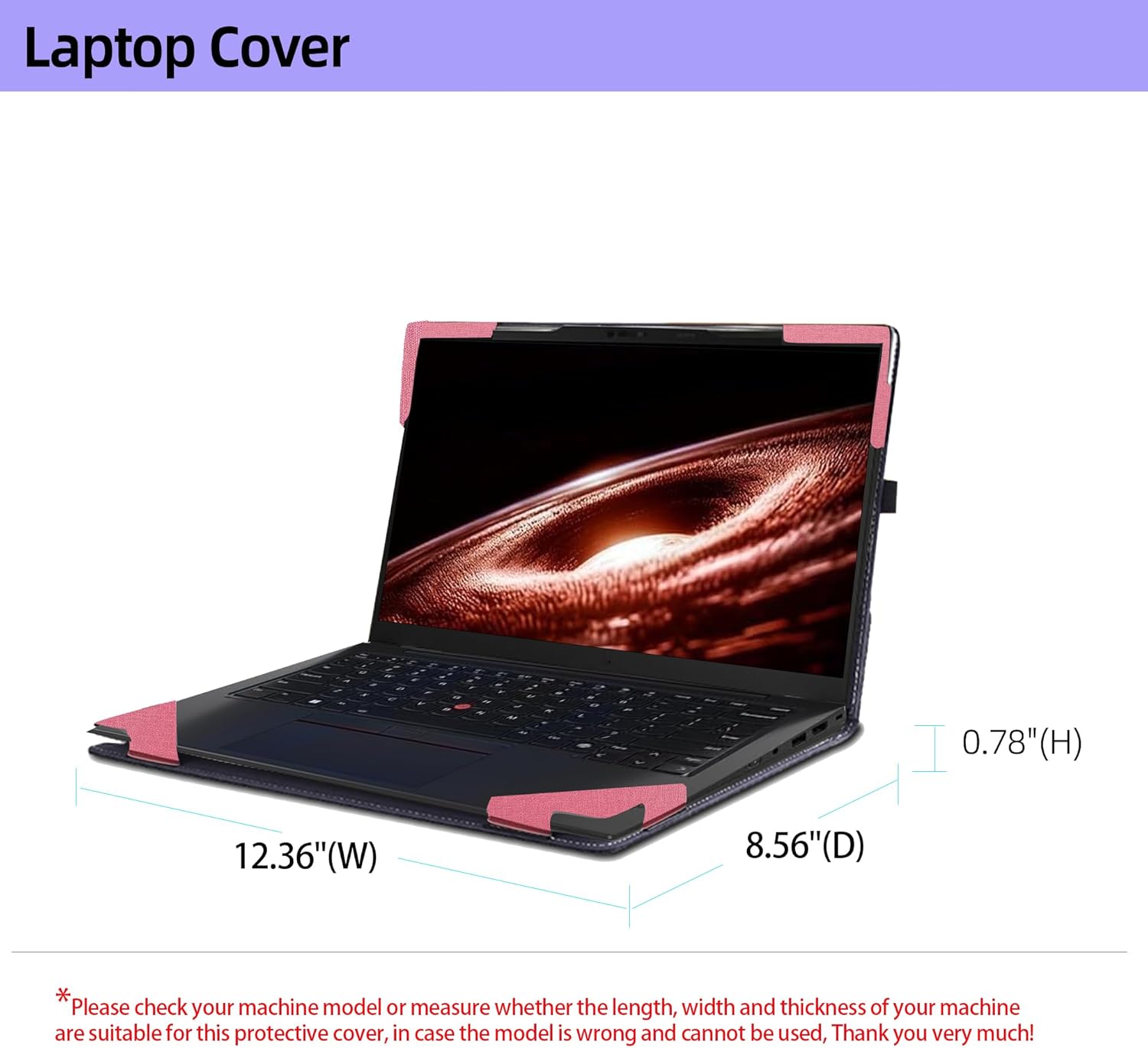 Laptop Case for Lenovo ThinkPad X1 Carbon Gen 12 Intel (14ʺ) /ThinkPad X1 Carbon Gen 13 [Note Other Models] All Inclusive Drop Case PU Leather Protective Bag Detachable Shell (Pink)