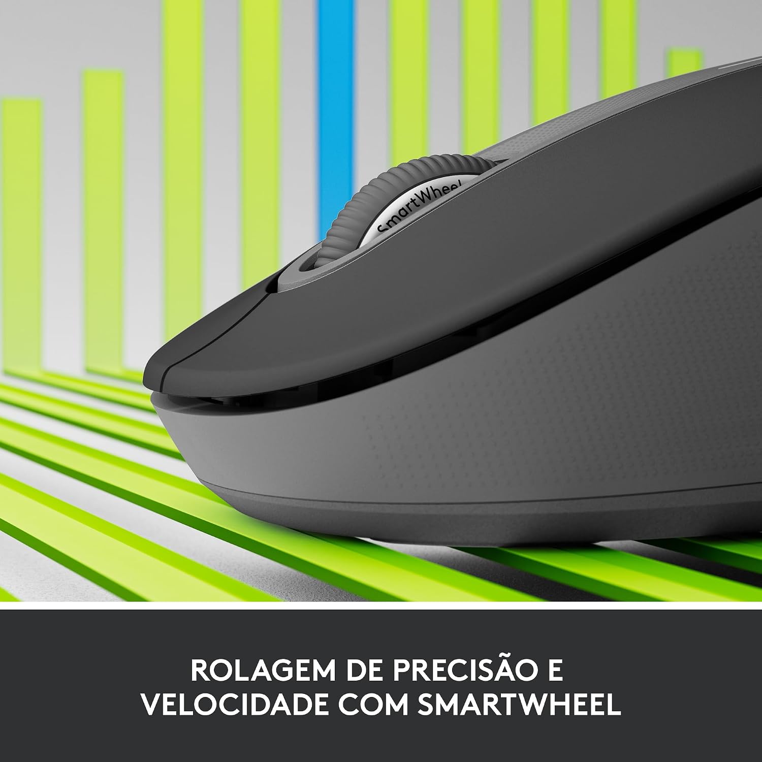 Mouse sem fio Logitech Signature M550 L com Design de Tamanho Padrão, Clique Silencioso, Conexão Bluetooth ou USB Logi Bolt, Compatível com Windows, macOS, Linux, ChromeOS, ipadOS e Android- Grafite