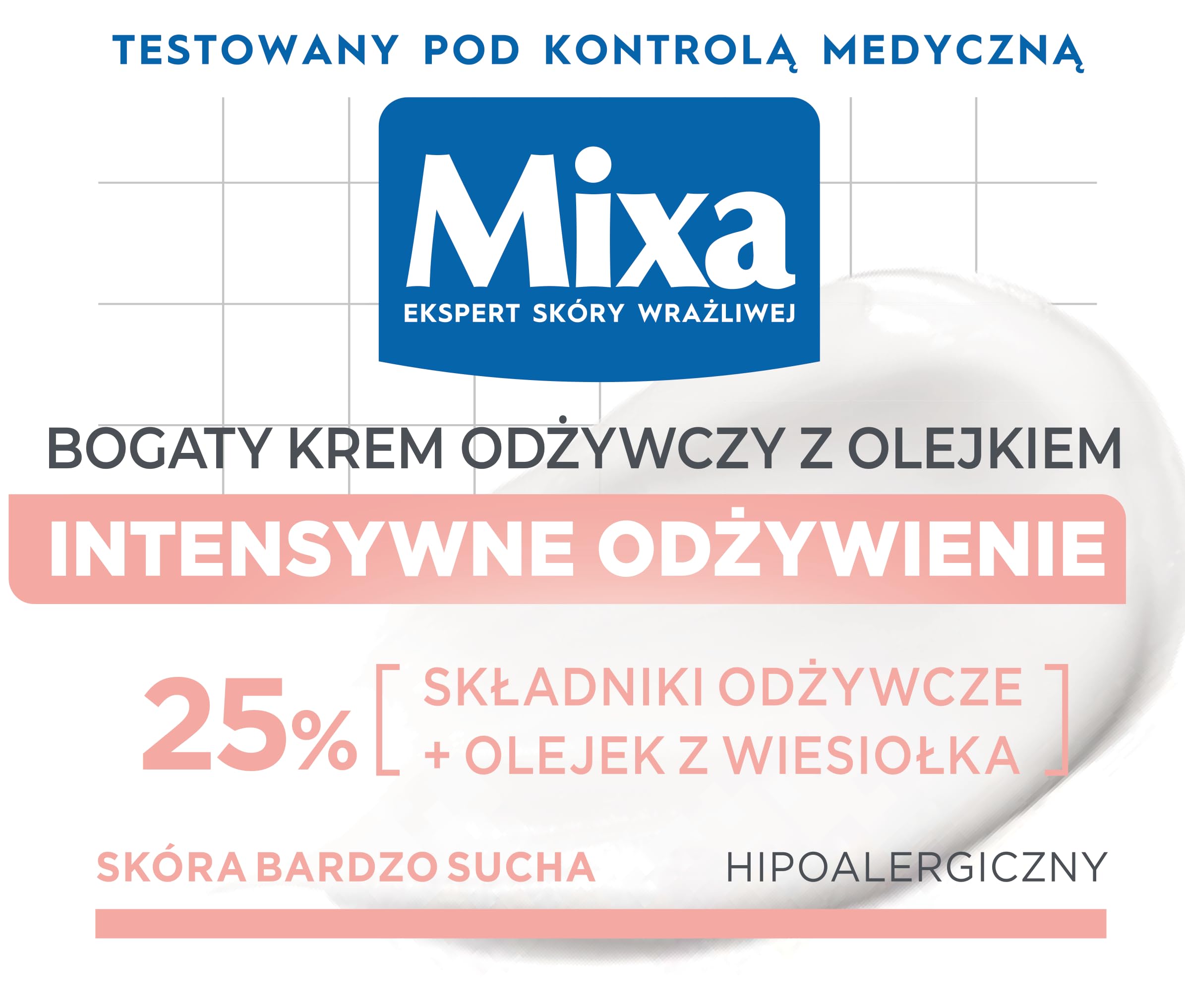 Mixa Ekspert Skóry Wrażliwej Krem Nawilżający do Twarzy, 50 ml