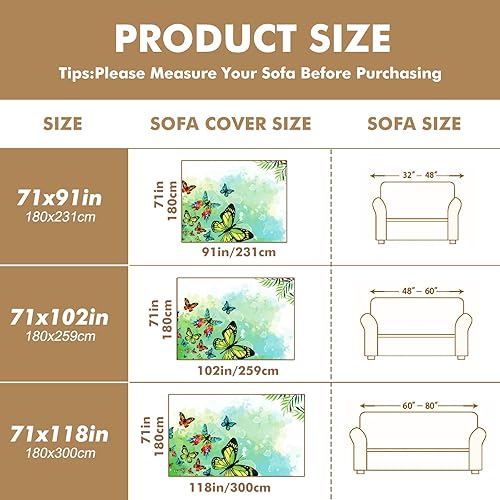 Vista 13 de Funda de sofá de acuarela de flores silvestres rosa y morada, fundas de sofá estampadas, fundas de sofá, fundas resistentes a las manchas, protector