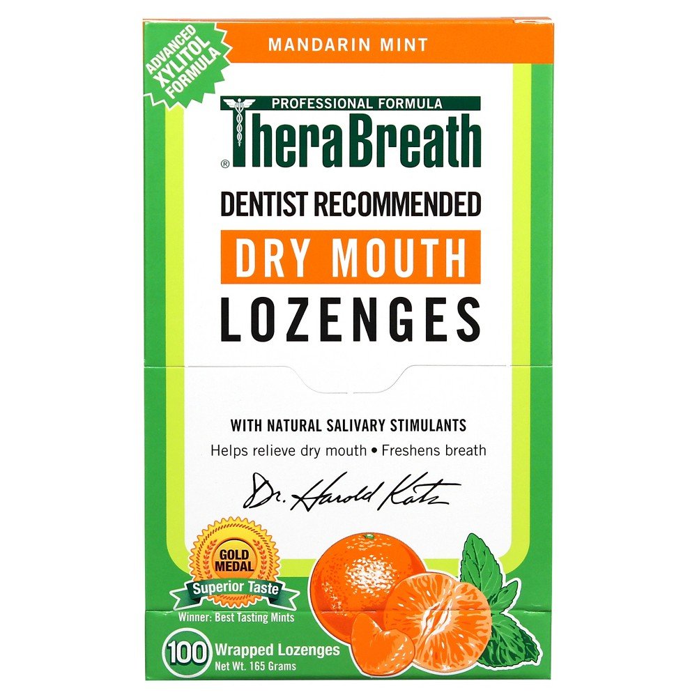 TheraBreath Dentist Recommended Dry Mouth Lozenges, Sugar Free, Mandarin Mint Flavor (400-Count)