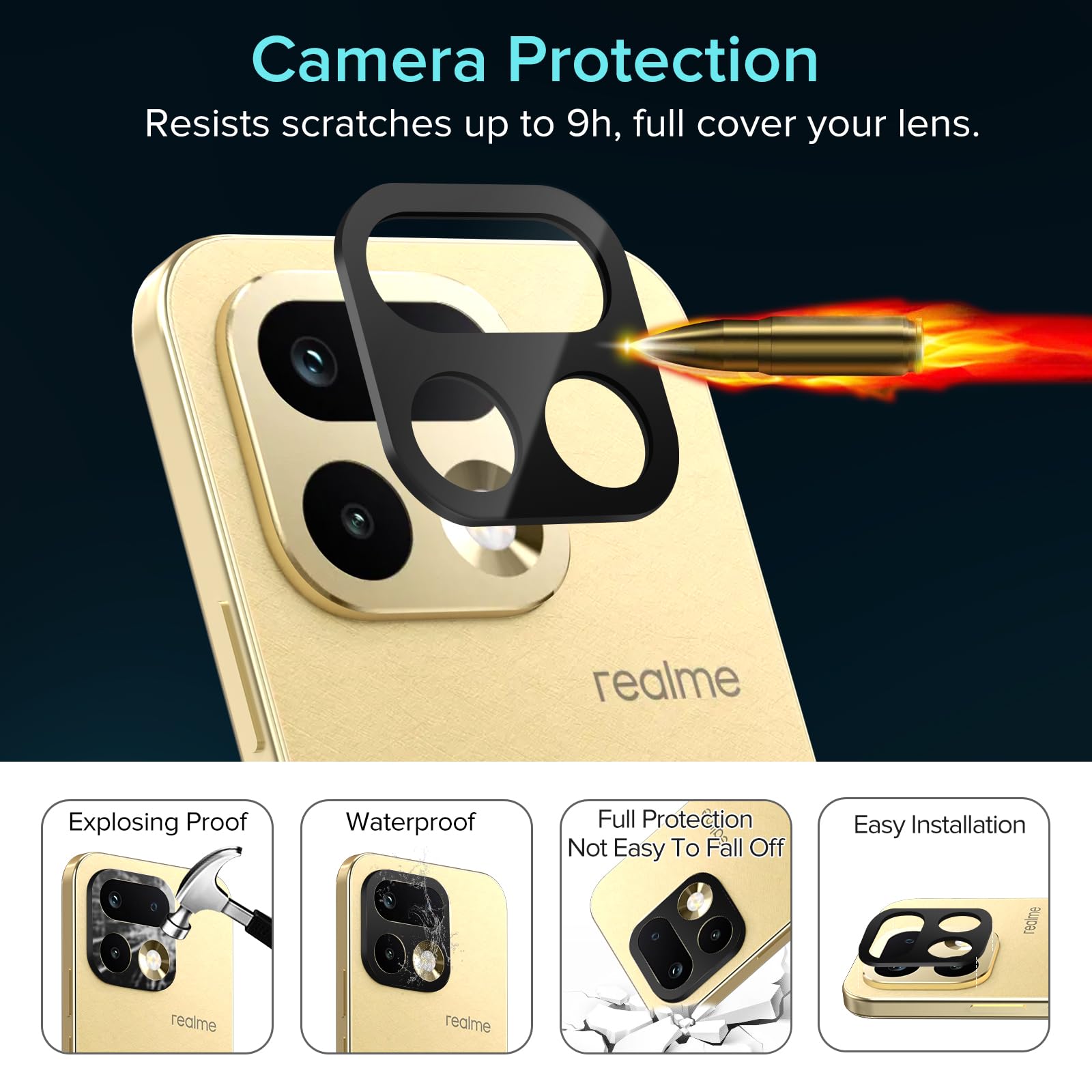 ivoler Szkło Hartowane do Realme 16 Pro 5G, 2 Sztuki Szkła na Ekran + 2 Sztuki na Aparat, Twardość 9H, HD Clear, Odporne na Zarysowania i Bąbelki