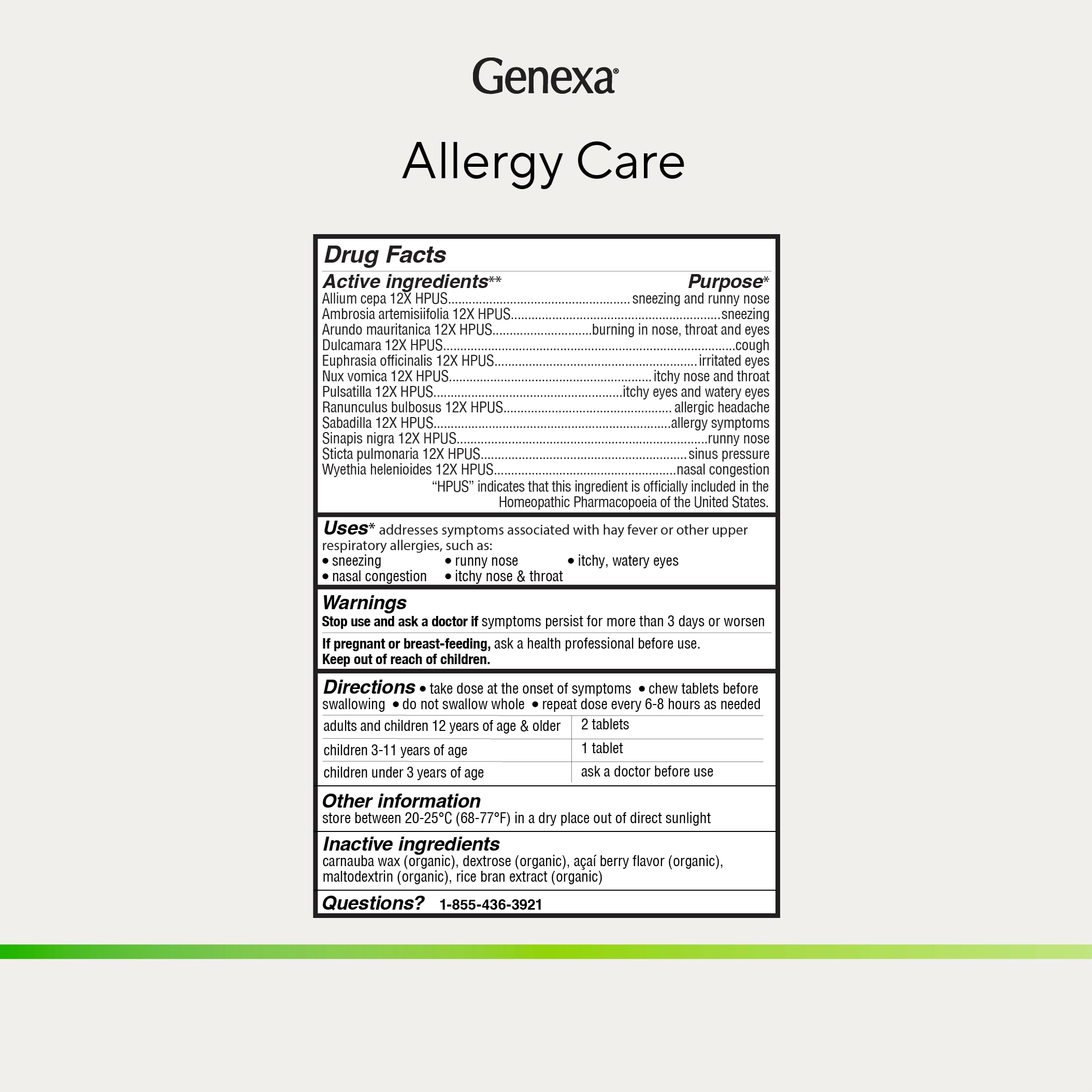 Genexa Allergy Relief, Drug Free & Made Clean, 60 Chewable Tablets — Amazon image 8