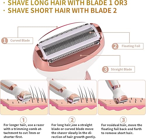 Women's 5-in-1 Electric Razor - Painless Hair Remover Pink(White)