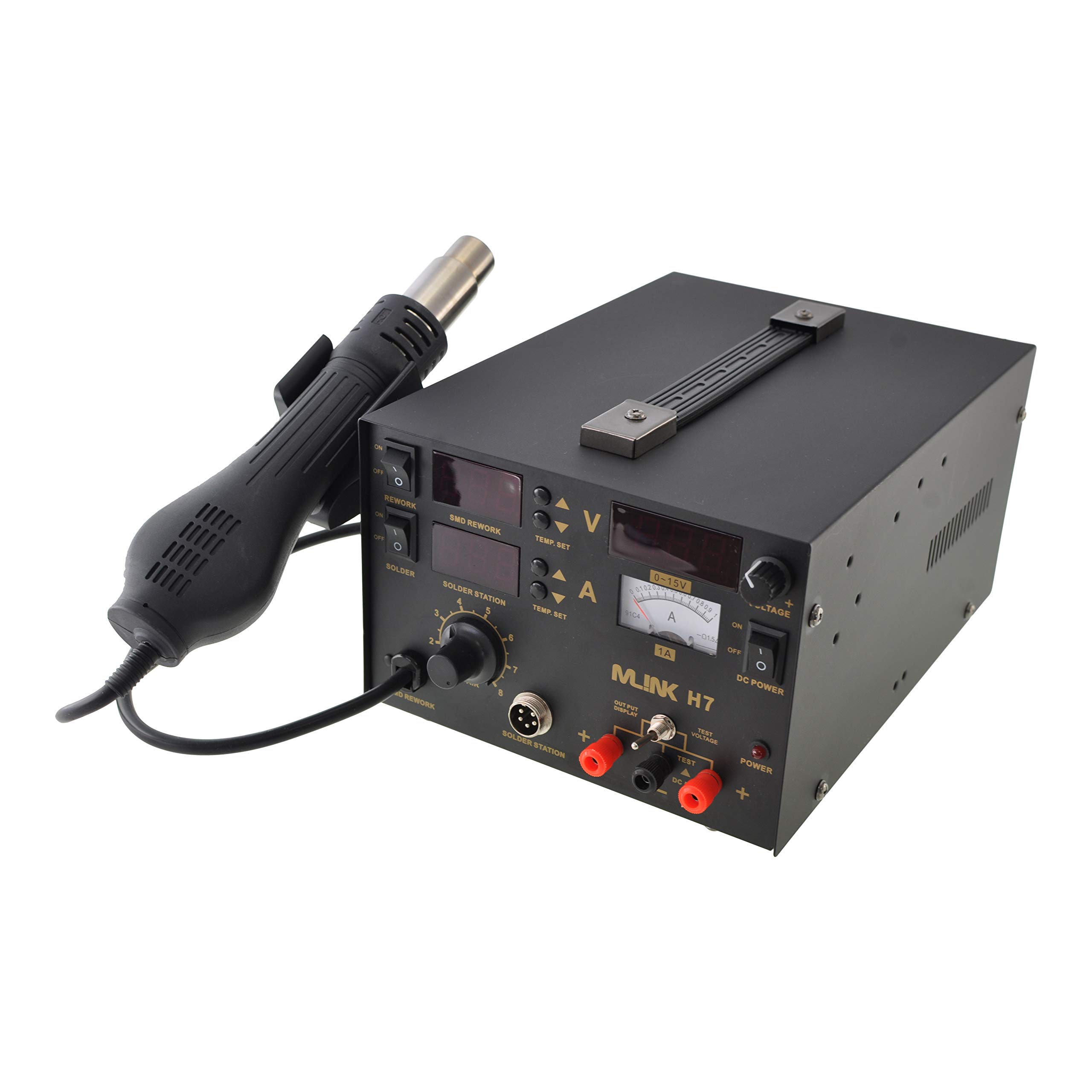 Mlink H7 Estación de Soldadura 3 en 1 con Aire Caliente y Fuente DC 800W Pantalla LED 10 Puntas