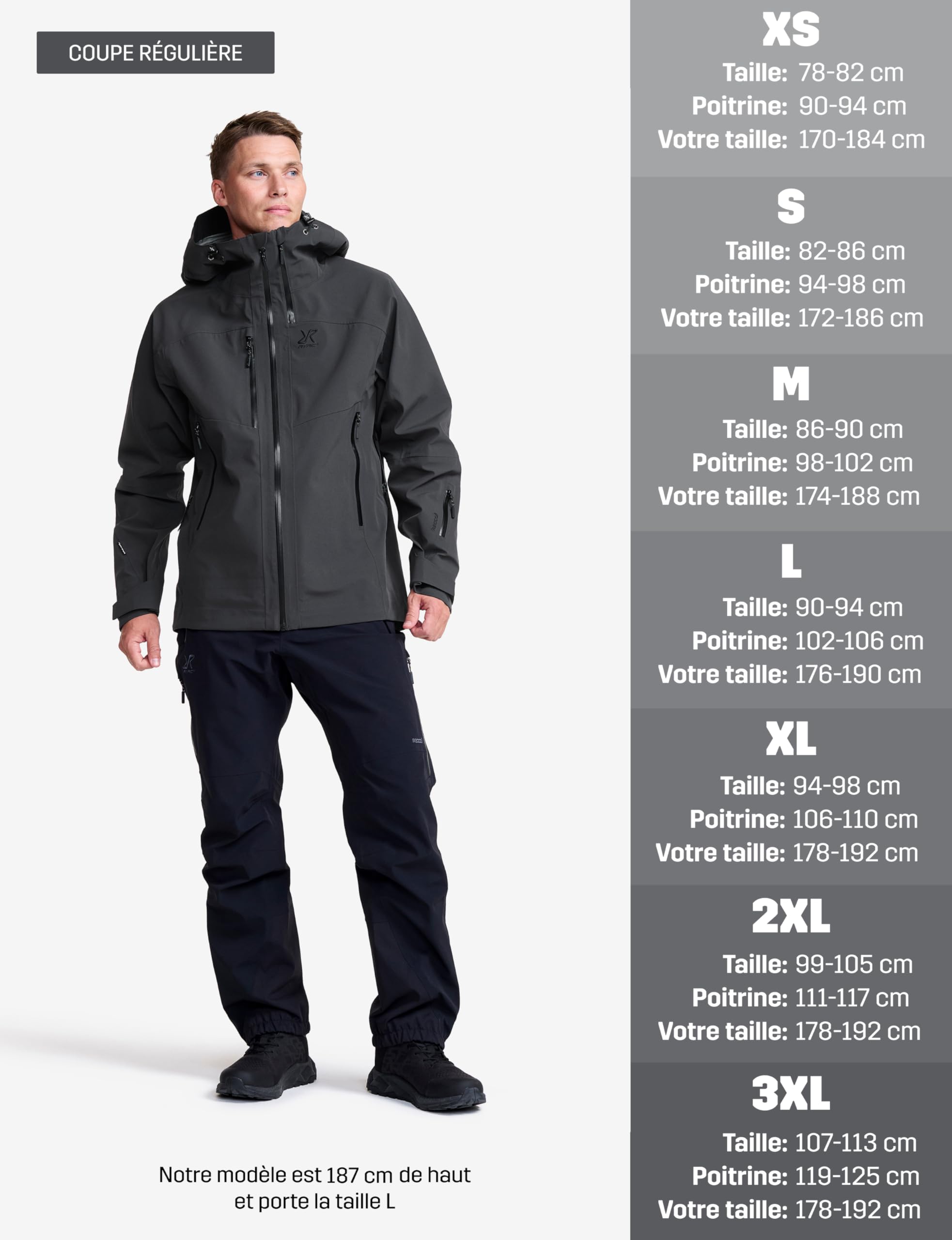 RevolutionRace Cyclone 3L Shell Jacket pour Homme, Veste Imperméable avec Réflecteurs Recco pour la Randonnée