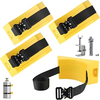 4 Pack Cylinder Wall Mounted Bracket,Heavy Duty Gas Cylinder Holder with Stainless Steel C Clamp,Propane Tank Holder with SUS 304 Screws & 59 Inch Straps