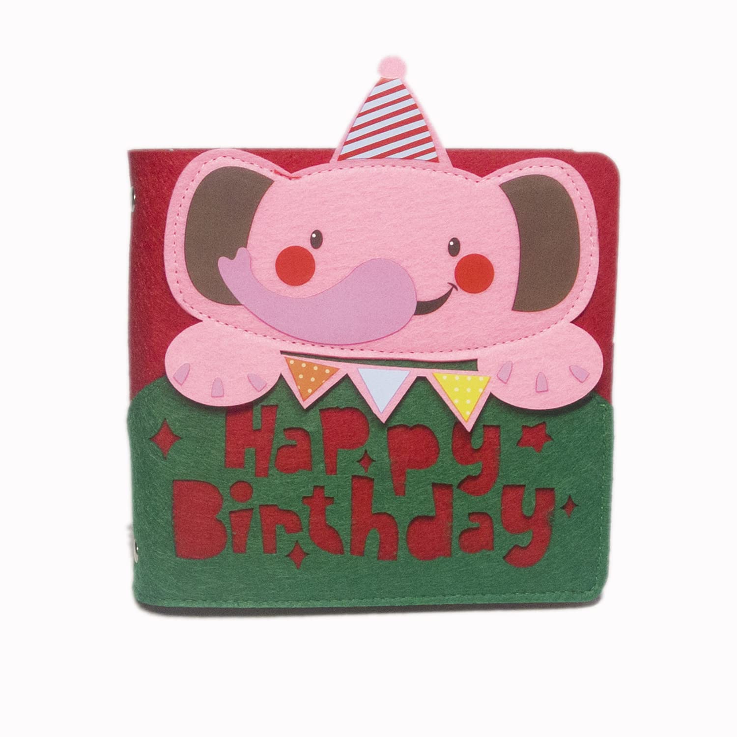 PAHOO Kids Elephant Diary, Hight-Quality Felt Cover Notebook with 80 Pages, Cute Stationery Notebook Journal, Little Kid Writing Drawing Gift for Pre school Age 3,6,10